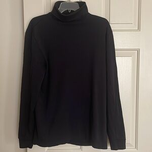 Mak Activewear Men’s Turtleneck Long sleeve  Black 100% Cotton Size L